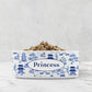 Personalized Chinoiserie Toile Pet Bowl, Blue and White, Ceramic