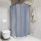 Canopy Stripe Shower Curtain, Navy Blue and White