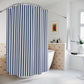 Canopy Stripe Shower Curtain, Navy Blue and White