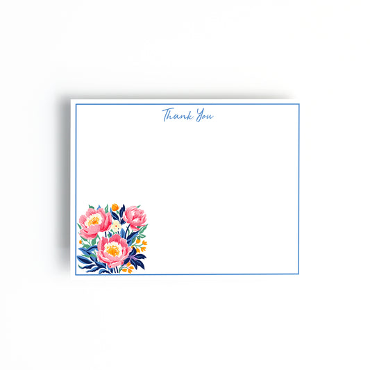 Personalized Birth Month Flower Boxed Notecards, November - Peony