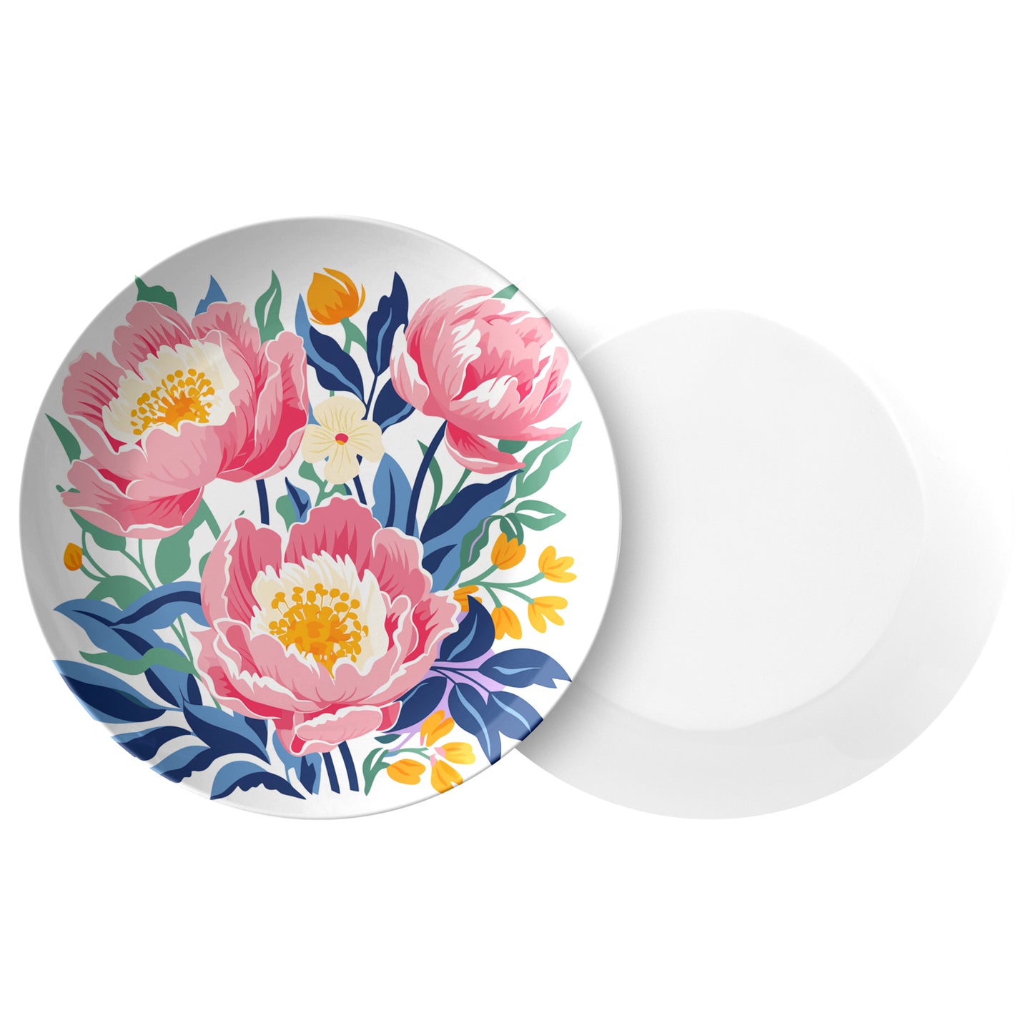 Personalized Birth Month Flower Plate, November - Peony, Luxury Plastic