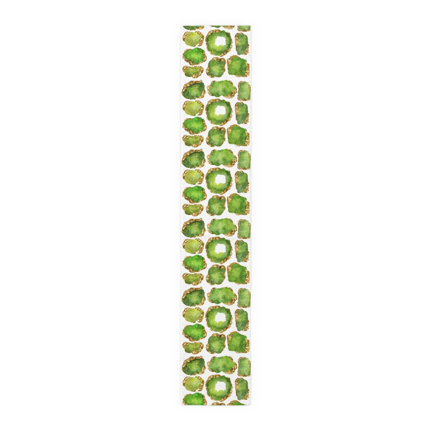 Gemstone Print Table Runner, Peridot and Gold