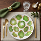 Luxury Peridot & Gold Gemstone Plastic Plates – Choose Single or Set