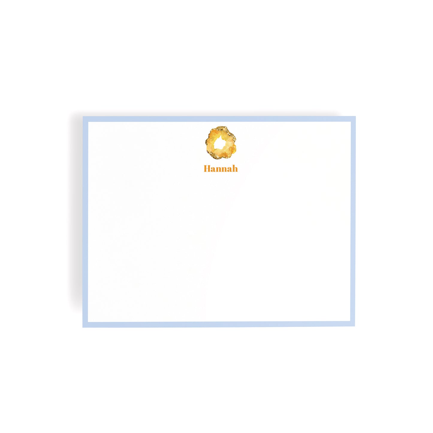 Personalized Gemstone Notecards – Custom Stationery Set, Citrine Geode