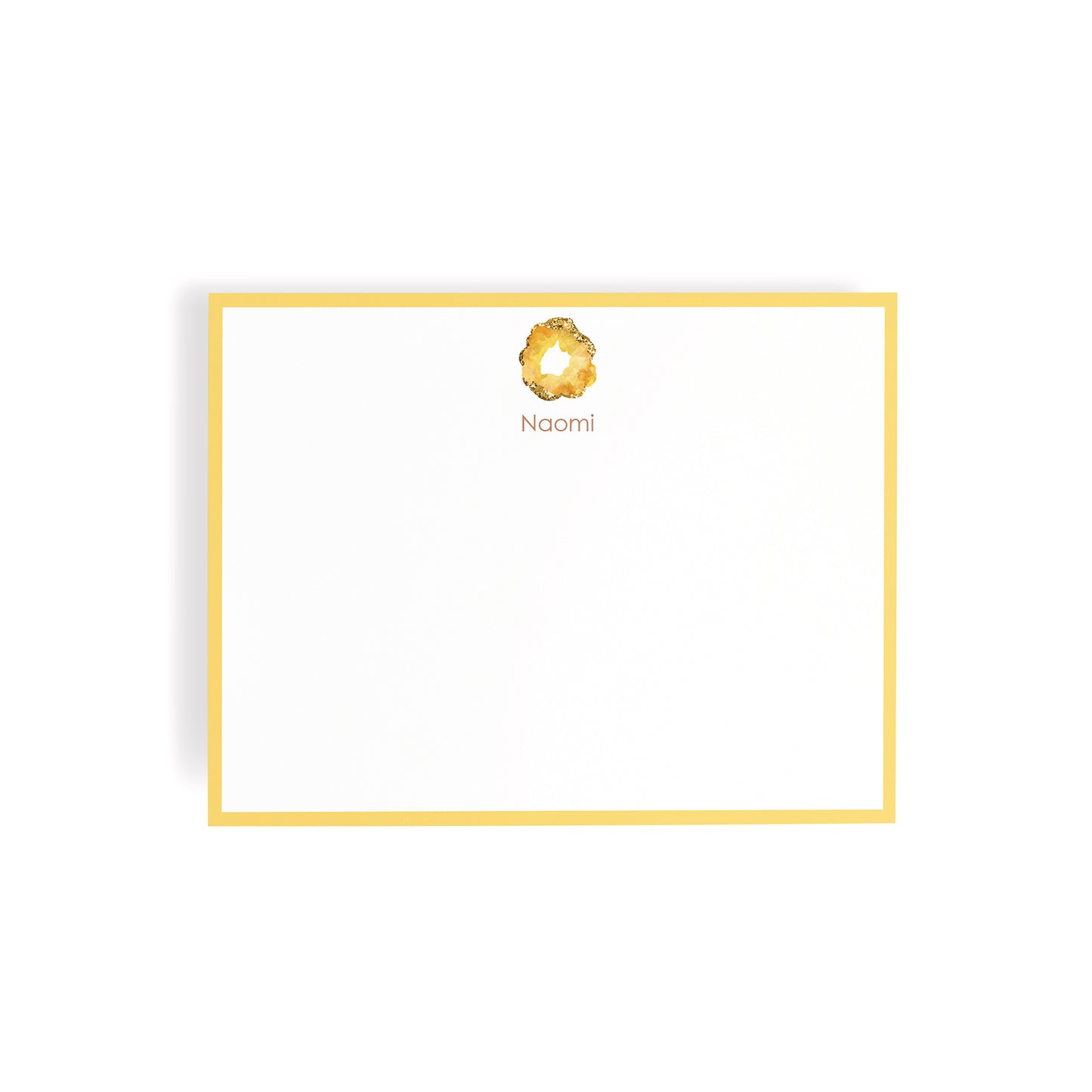 Personalized Gemstone Notecards – Custom Stationery Set, Citrine Geode