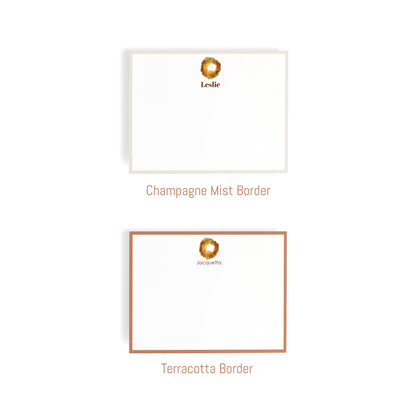 Personalized Gemstone Notecards – Custom Stationery Set, Topaz Geode