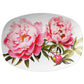 Indoor Outdoor Plastic Serving Platter Tray with Pink Peony Floral Print
