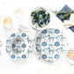 Safari Cheetahs & Palm Trees Dinnerware, Blue & White