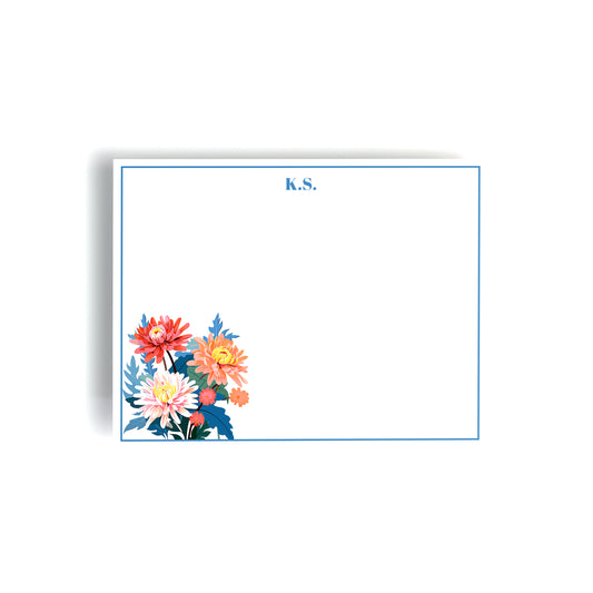Personalized Birth Month Flower Boxed Notecards, September - Aster