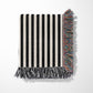 Personalized Gift Woven Throw Blanket, Black Stripes, 100% Cotton