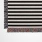 Personalized Gift Woven Throw Blanket, Black Stripes, 100% Cotton