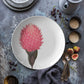 Pink Protea Flower Plates, Luxury Plastic, Choose Single or Set