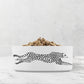 Gorgeous black and white cheetah printed on a glossy white pet bowl. Chic bowl for your dog or cat food and water.