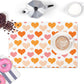 Hearts Pattern Counter Mat, Desk Pad, Choose Color