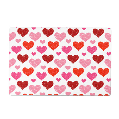 Pet Food Placemat, Red and Pink Hearts