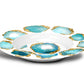 Luxury Aquamarine & Gold Gemstone Plastic Bowls - Choose Single or Set