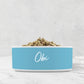 Personalized Ceramic Pet Bowl, Aqua Blue