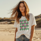 Argyle Pattern T-Shirt, Pink/Green/Cream