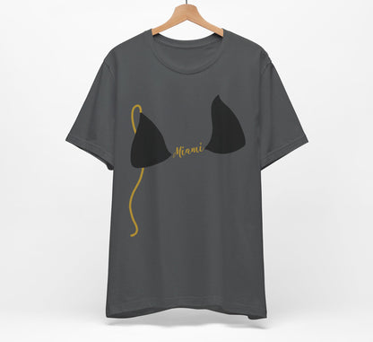 Bikini Top T-Shirt, Black & Gold, Custom Personalization