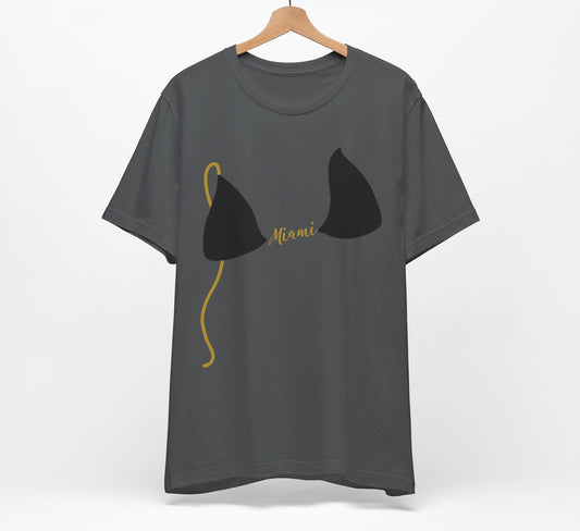 Bikini Top T-Shirt, Black & Gold, Custom Personalization