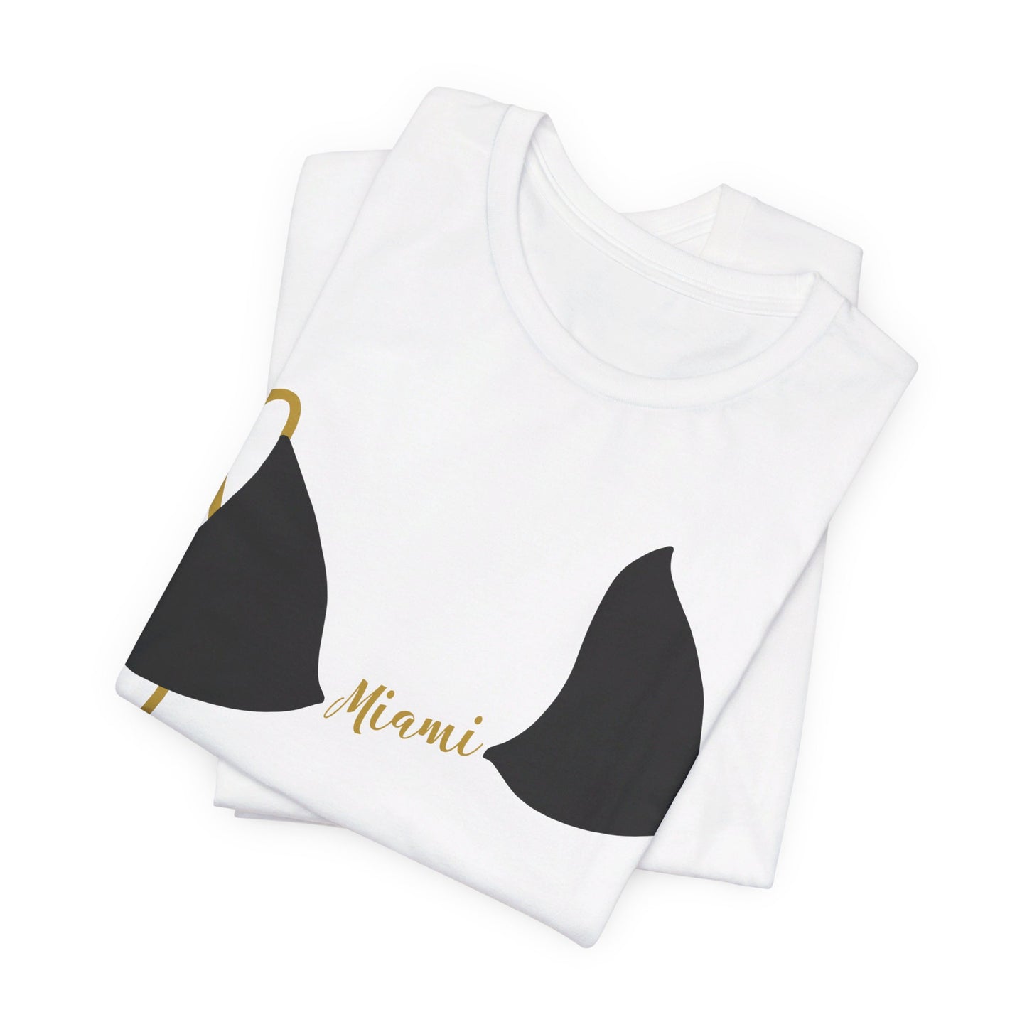 Bikini Top T-Shirt, Black & Gold, Custom Personalization