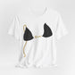 Bikini Top Shirt, Black & Gold, Custom personalized name, white