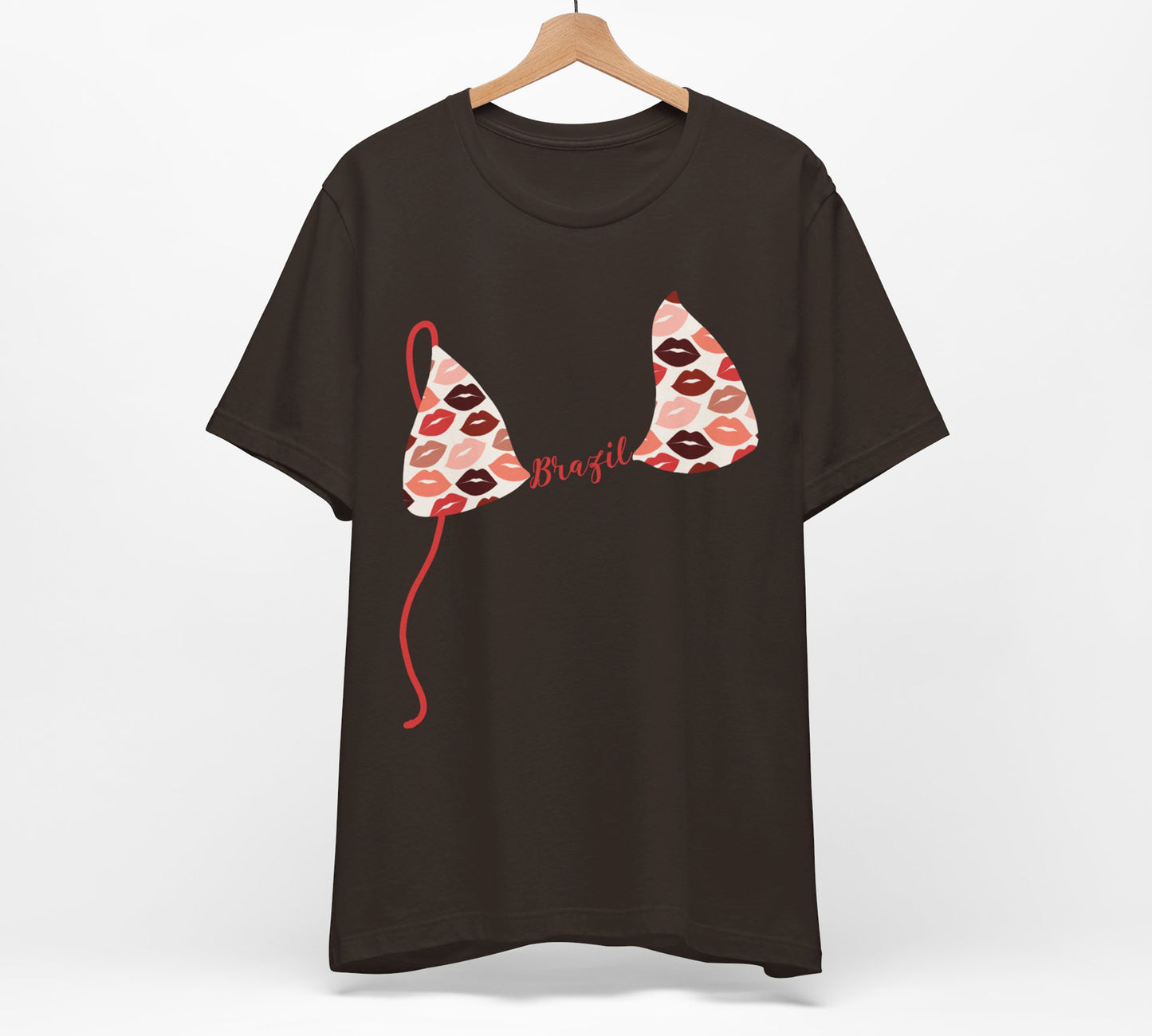 Bikini Top T-Shirt, Lips Print, Custom Personalization