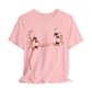 Personalized Pink t-shirt with a bikini top print with lips and 'Brazil' text on a white background