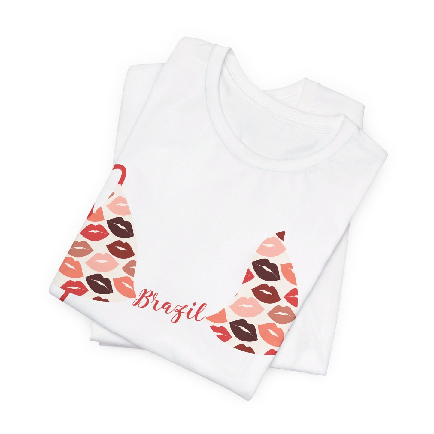 Bikini Top T-Shirt, Lips Print, Custom Personalization