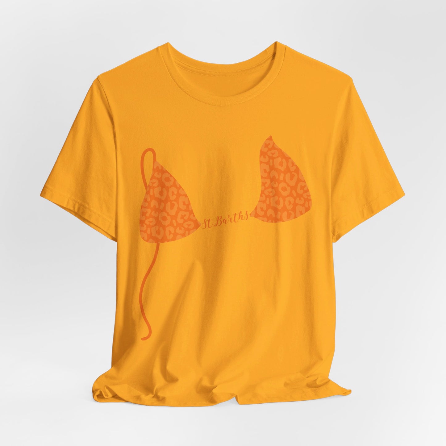 Personalized Bikini Top T-Shirt, Orange Leopard Bikini, Orange Shirt