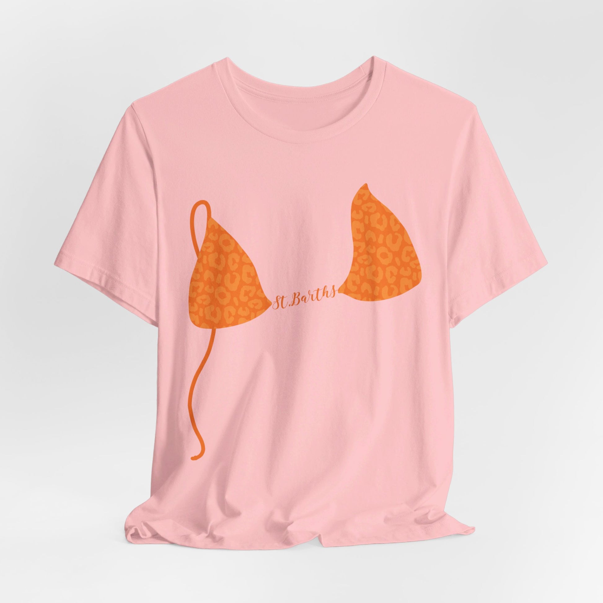 orange leopard bikini top tshirt, pink, personalized custom name