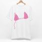 Bikini Top T-Shirt, Pink Leopard Print, Personalized