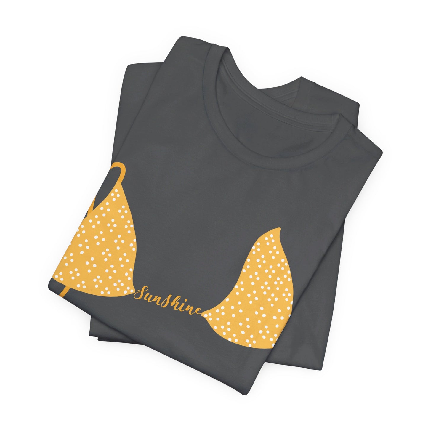 Bikini Top T-Shirt, Yellow Polka Dot, Custom Personalization