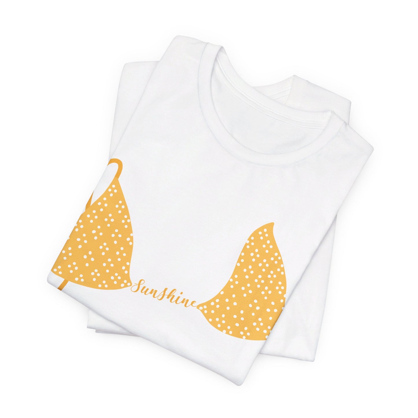 Bikini Top T-Shirt, Yellow Polka Dot, Custom Personalization