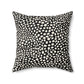 Cheetah Spots Faux Suede Square Pillow, 20" x 20", Black