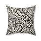 Cheetah Spots Faux Suede Square Pillow, 20" x 20", Cream