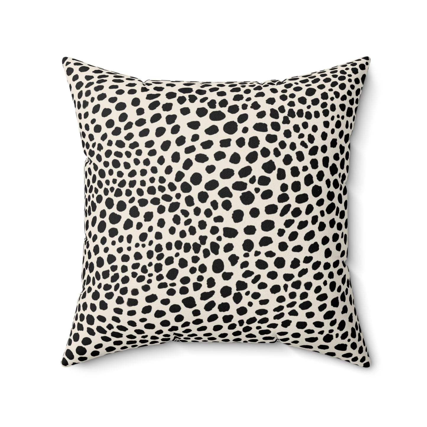 Cheetah Spots Faux Suede Square Pillow, 20" x 20", Cream