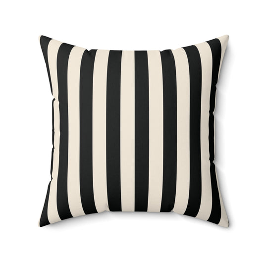 Black and off white striped pillow 