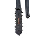 Black Skinny Necktie Hand-Embellished with Grosgrain Ribbon Bows & Pearl Beads - Unisex