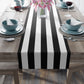 Black & White Canopy Stripe Table Runner, 16" x 90"