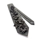 "Noir Blooms” Upcycled Black Necktie – Hand-Embellished Beaded Sequin Flowers - Unisex