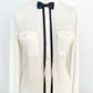 Men's & Women's Black Satin Bow Neckwear Brooch / Hair Pin with Extra Long Skinny Grosgrain Tails