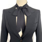 Extra Thin Long Black Scarf, Neck Bow, Neck Tie