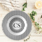 Personalized Gift Idea - Black & White Stripe Monogram Soup Bowl | Salad Bowl | Pasta Bowl featuring a classic canopy stripe pattern and monogram initials.
