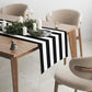Black & White Canopy Stripe Table Runner, 16" x 90"