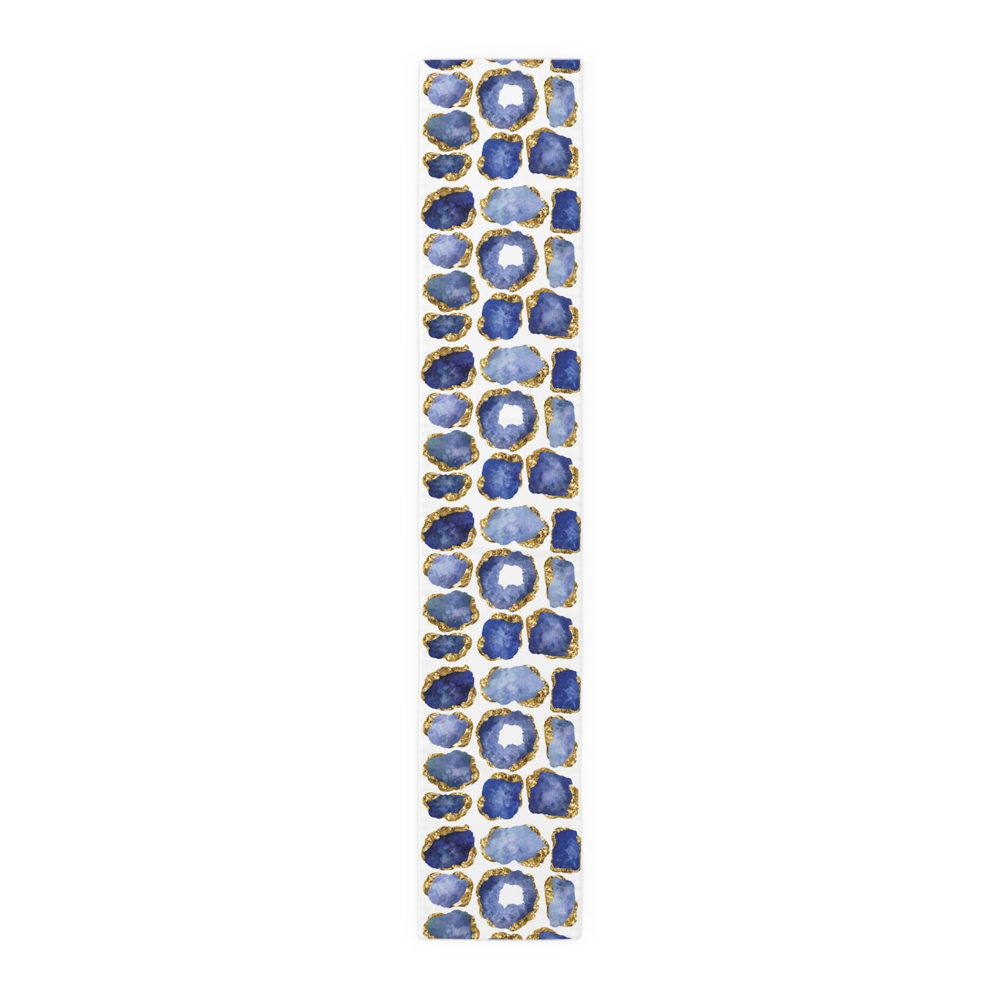 Gemstone Print Table Runner, Sapphire and Gold