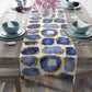 Gemstone Print Table Runner, Sapphire and Gold