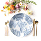 Blue & White Sea Coral Plastic Dinner Plate Set