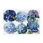 Personalized Pet Bowl Mat, Blue Hydrangea Flowers
