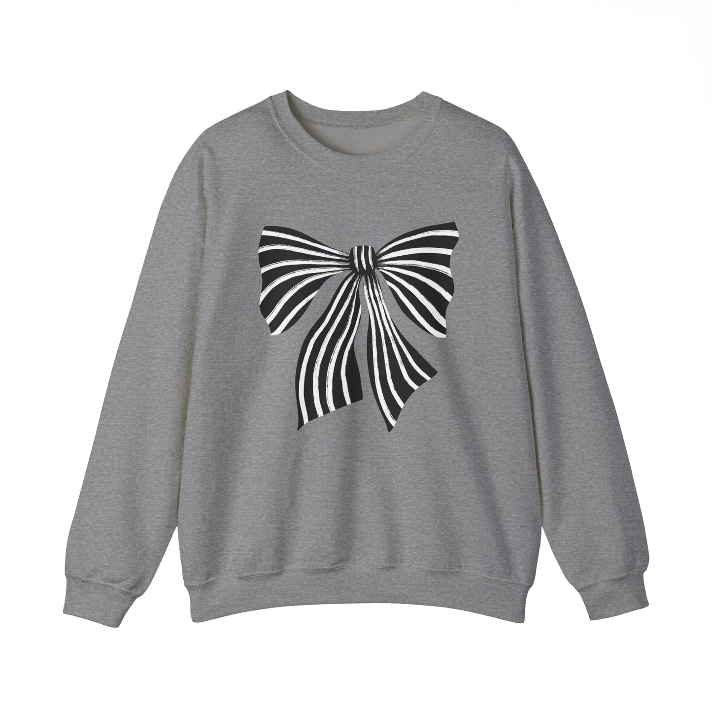 Chic Striped Bow Print Sweatshirt